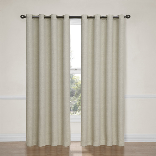 Cortina Panel Ventana Blackout Arandela Eclipse Color Beige