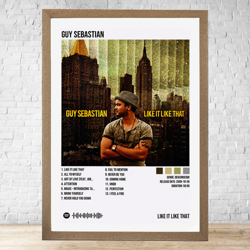 Cuadro Guy Sebastian Like It Like That 30x40 Cm C275 Marrón Claro Moderno