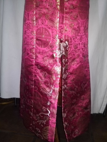Qipao Vestido Tradicional Chino Brocado Seda Calidadad T. M