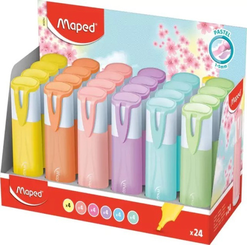 Resaltador Maped Pastel X Unidad. 6 Colores. Mejor Calidad