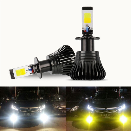  2 Piezas Led Faros Antiniebla De Coche H11 Bicolor Luz