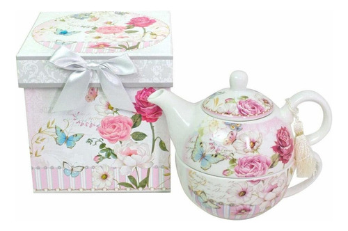 Juego De Té   De Porcelana China, Diseño De Rosa, En Ca Jdt