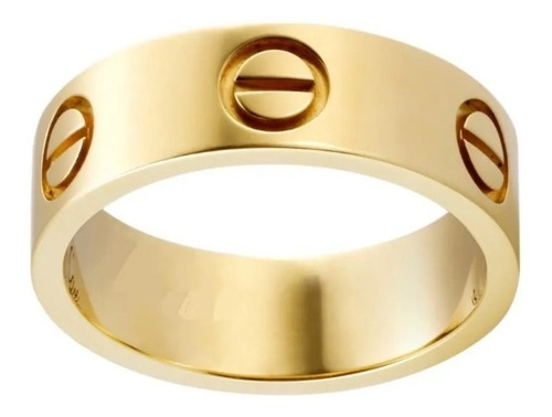 Anillo Aro Moda Titanium Estelar Moda Love Talla 6 (dorado)