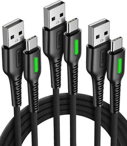 Cable Usb A Usb C, 3 Cables/1.6+3.3+10 Pies/3.1a