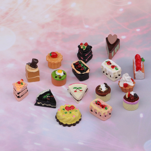 16 Piezas Cocina Comida Resina Mermelada Pastel Modelo 1/12