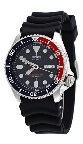 Seiko Divers Automatic Black Blue Dial Black Rubber Reloj Pa