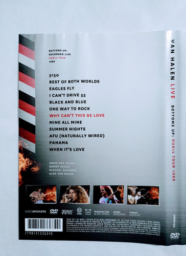 Van Halen Dvd Nuevo Live Bottoms Up O U 812 Tour 1989