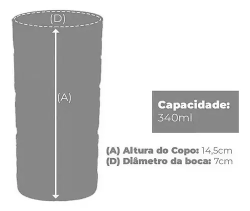 Jogo de Copos Rozana com 6 Peças em Vidro 340ml - Casambiente