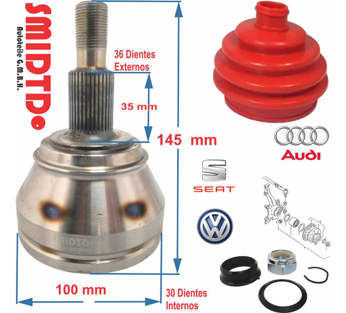 Espigas Rueda Maza Delan Traser Vw Golf Mk4 1.8 Turbo 99-07