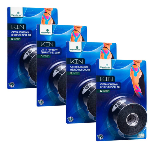 Cinta Kinesiológica - Vendaje Tape Neuromuscular - Pack X4