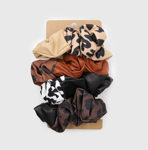 Set Maxi Scrunchie Colet Duo Cuerina Grandes 14 Cm.