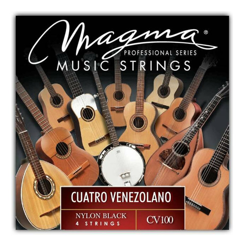 Cuerdas Magma Cuatro Venezolano Black Nylon Cv100