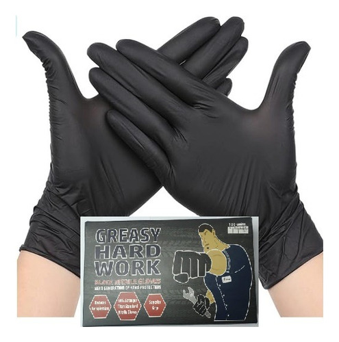 Guantes De Nitrilo Negros - 7 Micras - Talla M