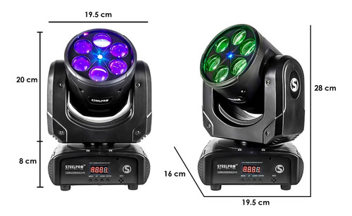 Imagen 4 de 8 de Case Con 2 Cabezas Roboticas Rgbw + Laser Azul - Steelpro