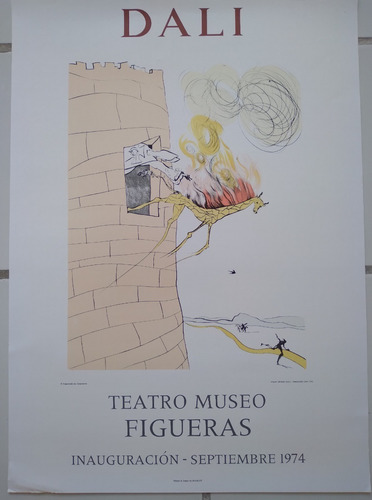Poster Original Dali Por Inauguracion 1974 Museo Figueras