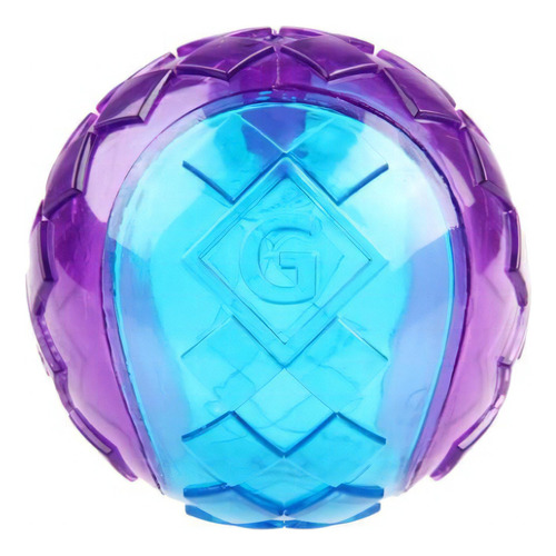 Pelota Para Perro Gigwi Squeak Con Sonido Resistente 6 Cm Color Azul Y Violeta