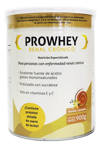 Prowhey Renal Crónico Polvo Vainilla Caramelo Lata X 900g