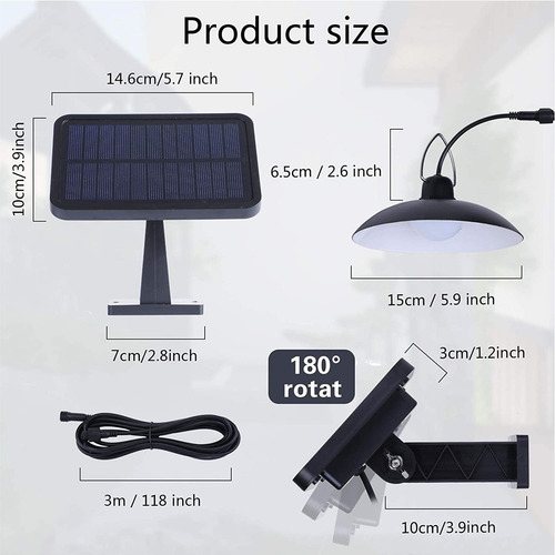 Lampara Luz Calida Led Solar Colgante Con Control Remoto