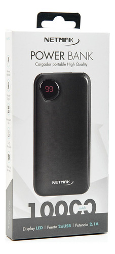 Cargador Celu Power Bank Netmak 10000mah