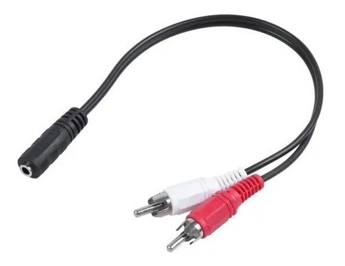 Facil Adaptador Auxiliar 3.5mm Hembra A 2 Rca Plug Macho