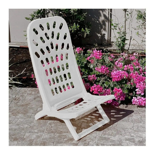 Imagen 3 de 7 de Reposera Playa Pileta Plegable Plastico Jardin X2 Colombraro