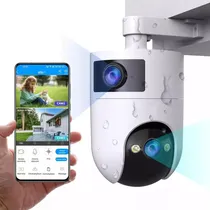 Comprar Cámara De Seguridad Wifi Exterior Doble Pantalla Con Alarma Camara Foco Camara Vigilancia Exterior Visión Nocturna Incluida Blanca