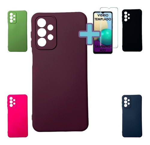 Silicona Case Funda Protector Samsung Galaxy A23 Y Vidrio