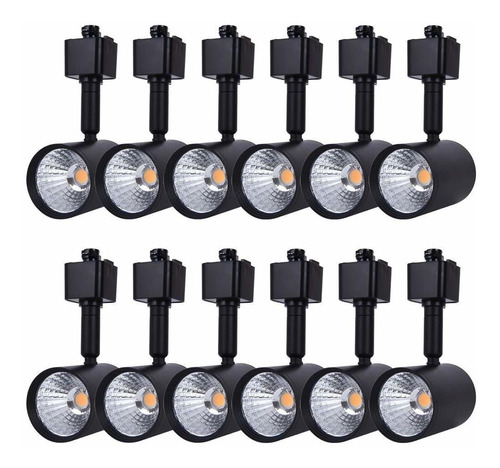 12 Cabezal Iluminacion Led Para Riel Solo Circuito Tarea