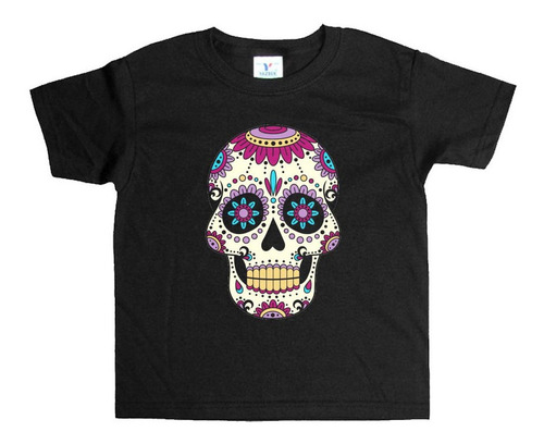 Remera Negra Niños Calavera R300