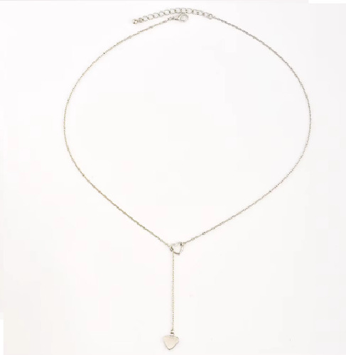 Collar Gargantilla Corazon Colgante Fantasia Plateado