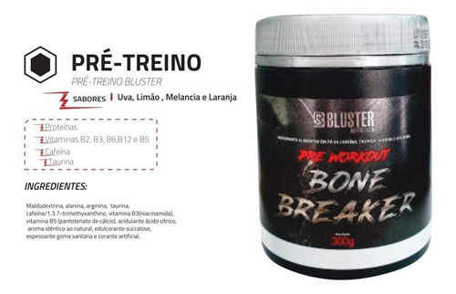 Pré Treino Body Breaker (300gr) Uva Bluster Nutrition