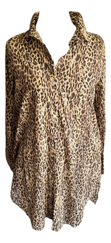 Jcrew Vestido Camisa Animal Print Traído De Usa Xl Divino