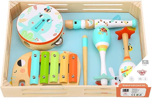 Set De Instrumentos Musicales De Madera Tooky Toy