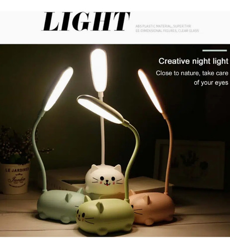 Lámpara Led De Mesa Ajustable Luz Nocturna Con Dibujos Anima
