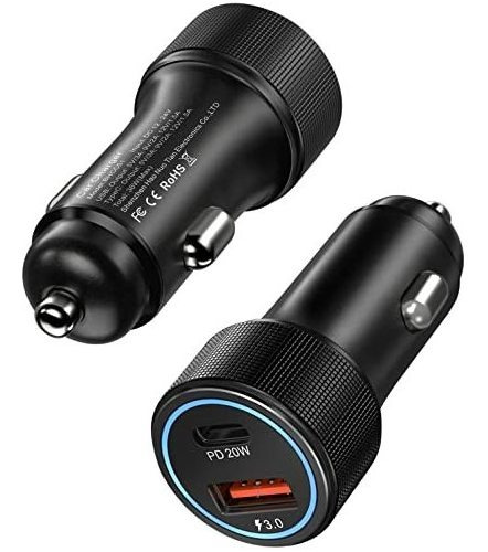 Paquete De 2 Cargadores De Coche Usb C, 38 W, 2 Puertos, Te