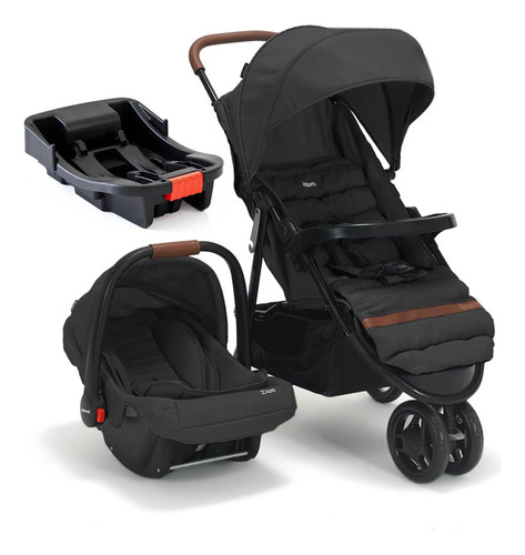 Carrinho De Bebê Breeze Preto Bebê Conforto E Base Infanti