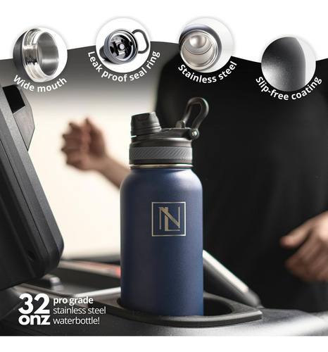 Botella De Agua Con Aislamiento Nextlume De 32 Oz Con Pajita