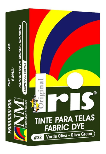 Tinte Para Telas Ropa Iris Verde Oliva X2 Unidades