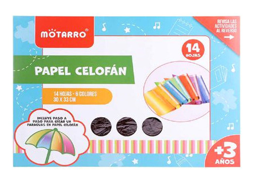 Carpeta Papel Celofan 14 Pliegos 6 Colores