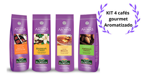 Kit Com 4 Aromatizados Cafés Florestas De 100 Gramas (cada)!