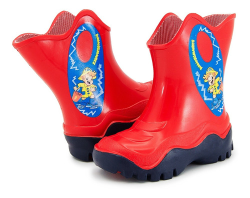 Bubble Gummers® Moon Bota Lluvia Niño Rojo Marino 13-21