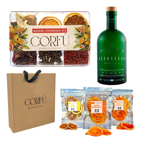 Kit Regalo Aconcagua Gin Botanicos Infusiones X6 Corfu