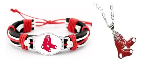 Pulsera Y Collar Medias Rojas Boston Red Sox Envío Gratis 