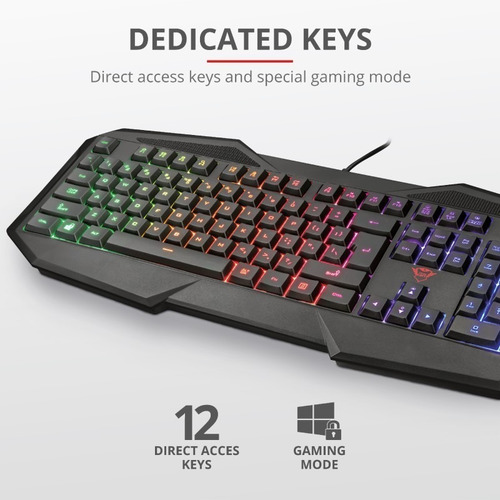 Imagen 8 de 10 de Teclado Gamer Trust Gxt 830rw Avonn Pc Ps4 Xbox Led Rainbow