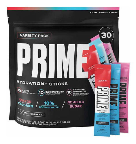 Prime Hydration+ Sticks Electrolyte Drink Mix, Variety 30p
