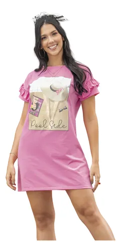 Vestido Corto Mujer Rosado Atypical 93561