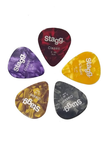 Set De 5 Puas Stagg Para Guitarra Varias Durezas Y Colores