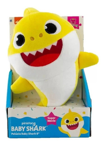 Brinquedo Pelucia Baby Shark Amarelo 20cm Sunny 2356