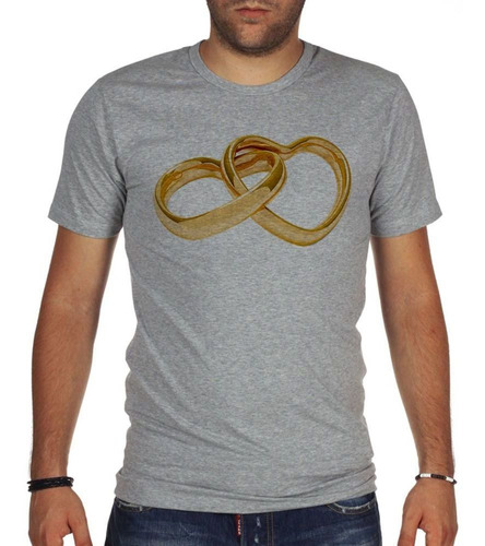 Remera De Hombre Alianza Anillos Boda Compromiso M1