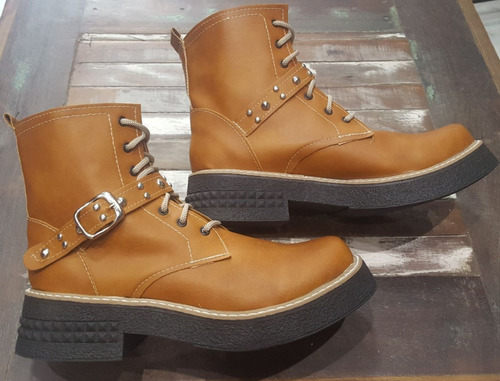 Botas Borcegos Mujer Zapatos Botinetas De Cuero Eco 2018